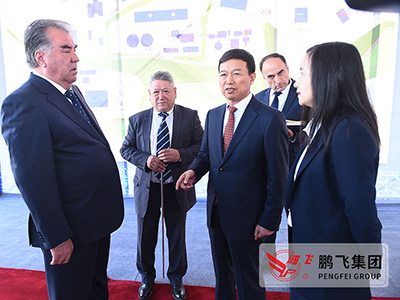 董事长王家安陪同塔吉克斯坦总统埃莫马利·拉赫蒙出席由乐动总承包该国日产3300吨水泥生产线EP项目奠基仪式