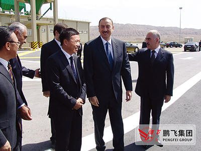 总裁王家安与阿塞拜疆总统伊利哈姆·阿利耶夫共同出席乐动集团承建的阿塞拜疆纳希切万水泥厂周年庆典